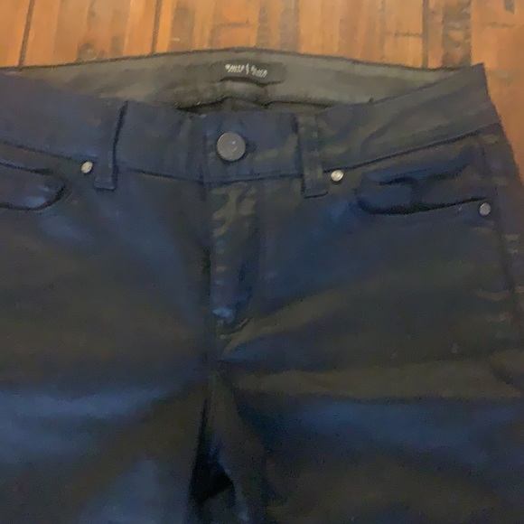 WHBM Black shimmering skimmer pants with zipper ankles - Size 0 - Picture 4 of 7